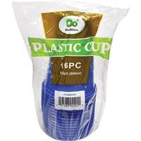 48 Bulk Plastic Cups Solid Blue 16 Ounce