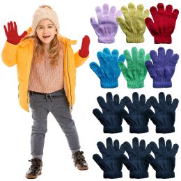 240 Bulk Yacht & Smith Kids Warm Winter Colorful Magic Stretch Gloves Ages 2-5 240 Pairs Bulk Buy