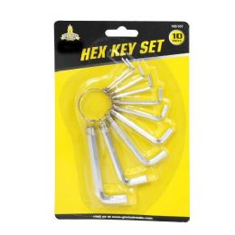 24 Bulk 10 Piece Hex Key Set On Ring