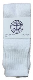 240 Bulk Yacht & Smith Kids 17 Inch Cotton Tube Socks Solid White Size 6-8