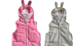 12 Bulk Vest With Rabbit Hoody For Kids