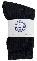 240 Bulk Yacht & Smith Kids Cotton Crew Socks Black Size 6-8 Bulk Pack