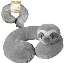 12 Bulk Sloth Kids Neck Pillows
