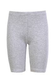 48 Bulk Sofra Girl's Short Cotton Leggings In Heather Grey
