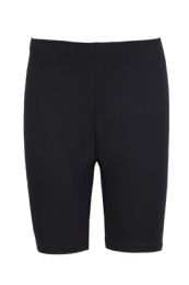 48 Bulk Sofra Girls Short Cotton Leggings In Black