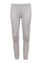 48 Bulk Sofra Girls Cotton Leggings In Heather Grey