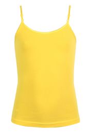 72 Bulk Mopas Girl's Cotton Camisole In Yellow
