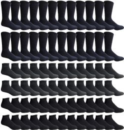 72 Bulk Yacht & Smith Bulk Thick Cotton Socks Wholesale Men, Womans Or Kids Crew Cut, Ankle And Low Cut Mix Sport Socks - 72 Pairs (solid Black, Kids 6-8)