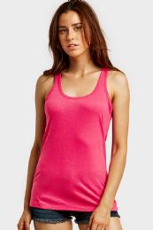 72 Bulk Sofra Ladies Scalloped Tank Top In Hot Pink