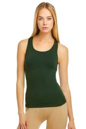 72 Bulk Sofra Ladies Racerback Tank Top In Dark Green