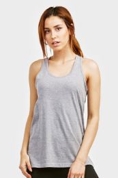 60 Bulk Sofra Ladies Loose Fit Jersey Tank Top In Heather Grey