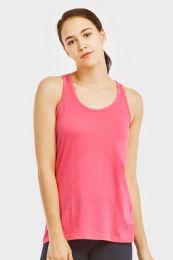 72 Bulk Sofra Ladies Racerback Jersey Tank Top In Rose