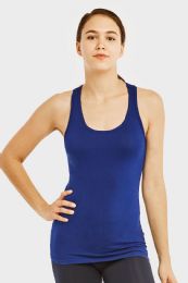 72 Bulk Sofra Ladies Racerback Jersey Tank Top In Royal Blue