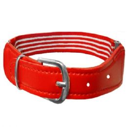 24 Bulk Stretch Belts For Kids Red Striped Design
