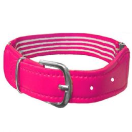 24 Bulk Pink Stretch Belts For Kids Striped Design