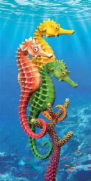 12 Bulk Cotton Printed Fiber Reactive Beach Towel 30 X 60 Fish