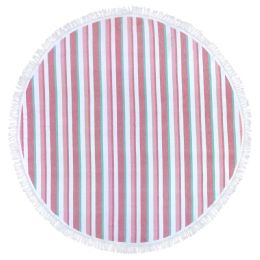 12 Bulk Round Beach Towels In Pink 100 Percent Cotton 60x60 Round