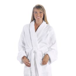 3 Bulk Tahoe Fleece Shawl Collar Robe In White