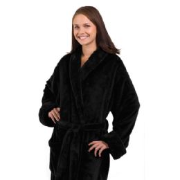 3 Bulk Tahoe Fleece Shawl Collar Robe In Black