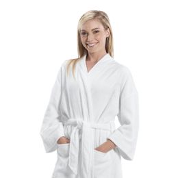 3 Bulk Deluxe Kimono Style Luxury Bathrobe In White