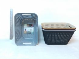 48 Bulk Pl. Basket Rectangular Deep 5 Asst cl