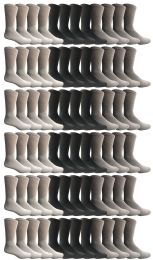 72 Bulk Yacht & Smith Men's Cotton Sports Crew Socks, Assorted Colors Size 10-13 Bulk Pack