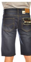 24 Bulk Mega Club Fashion Denim Shorts Solid Black Color In Assorted Sizes