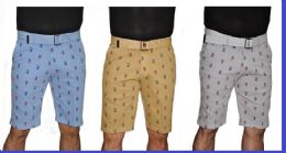 24 Bulk Men's Fashion Printed Chino Short