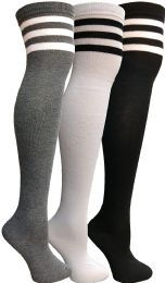 3 Bulk Yacht & Smith Women's Assorted Colors Over The Knee Socks