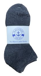 240 Bulk Yacht & Smith Kids Unisex Low Cut No Show Loafer Socks Size 6-8 Solid Gray Bulk Buy