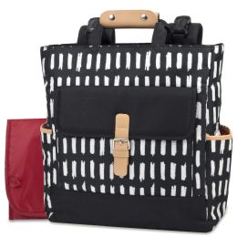 12 Bulk Baby Essentials Tote Convertible Backpack Black
