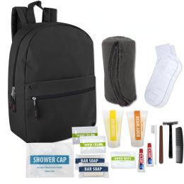 12 Bulk Hygiene Kit Includes Backpack Socks Blanket And 15 Toiletries