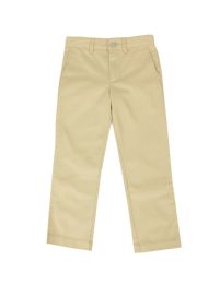 24 Bulk Boys Slim Fit 97% Cotton Stretch School Chino Pants, Solid Khaki Size 18