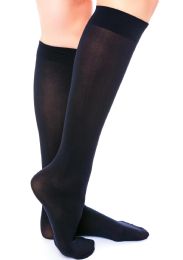 36 Bulk Girls Knee High Socks Size 6-8 Solid Navy