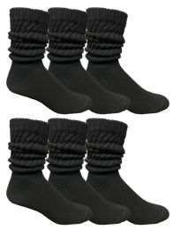 6 Bulk Yacht & Smith Men's Black Slouch Socks Size 10-13