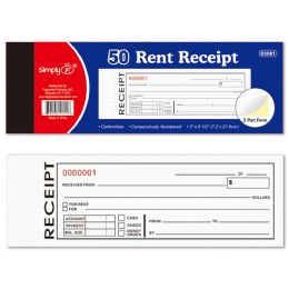 72 Bulk Rent receipt 2-part 50ct Carbonless