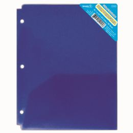 120 Bulk Two Pockets Poly Portfolio Translucent Blue