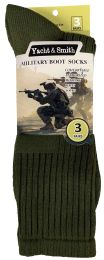 48 Bulk Yacht & Smith Men's Army Socks, Military Grade Socks Size 10-13 Solid Army Green
