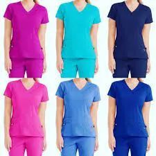 36 Bulk Scrub Tops Solid Color Mix Sizes And Colors