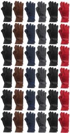 144 Bulk Yacht & Smith Men's Assorted Colors Fleece Gloves