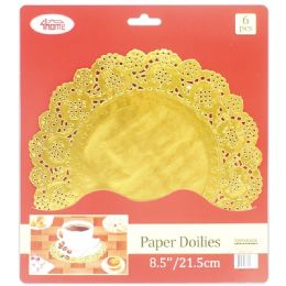 96 Bulk 6 Count Doilie Gold