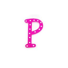 96 Bulk Pink And Silver Trimming Letter P