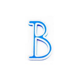 96 Bulk Blue And Silver Trim Letter B