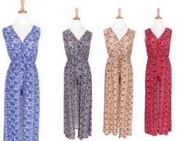 24 Bulk LADIES V-Neck SHORT JUMP SUIT