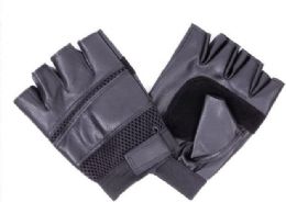 72 Bulk Mens Leather Half Finger Glove