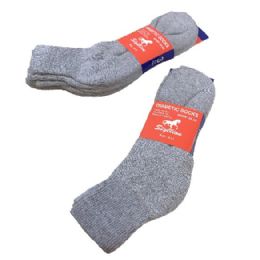 60 Bulk 3 Pair Diabetic Quarter Sock In Gray