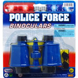 48 Bulk 5.25" Toy Binoculars On Blister Card, 3 Assrt Clrs