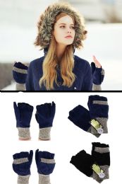 24 Bulk Leather Convertible Mittens