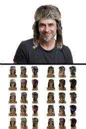 12 Bulk Sizes Vary Plaid Synthetic Fur Lining Trapper Hat