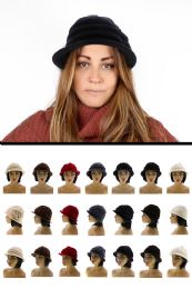 24 Bulk One Size Fits Most Flower Accent Brim Hat